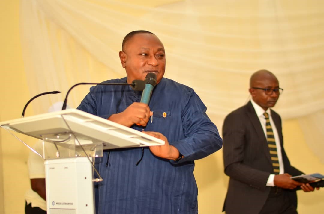 DELSU V-C, Prof. Andy Egwunyenga offering a scholarly discourse on gender-related issues in Nigerian universities at a two-day maiden conference for Gender Directors in Nigerian Universities held in Abraka, Delta State from November 20th to 23rd, 202