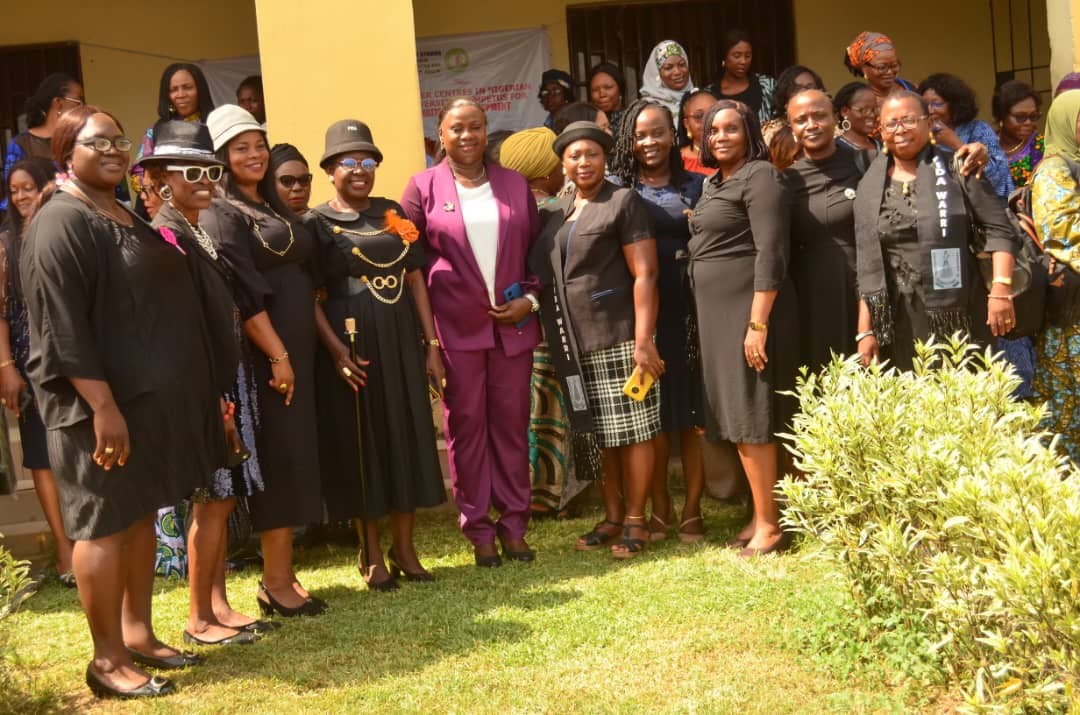 Prof. Ufuoma Awhefeada (Middle) in a group photograph with members of the International Federation of Women Lawyers (FIDA) at a two-day maiden conference for Gender Directors in Nigerian Universities held in Abraka, Delta State from November 20th to 