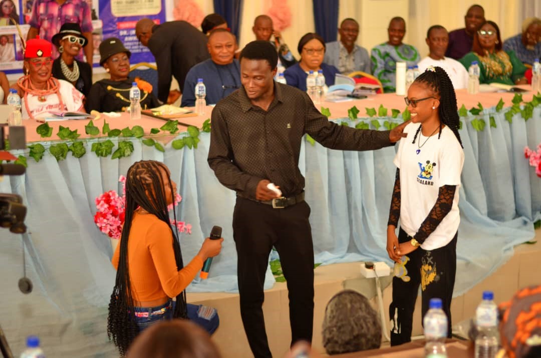 Drama presentation on sexual harassment on campus presented by students at a two-day maiden conference for Gender Directors in Nigerian Universities held in Abraka, Delta State from November 20th to 23rd, 2023.