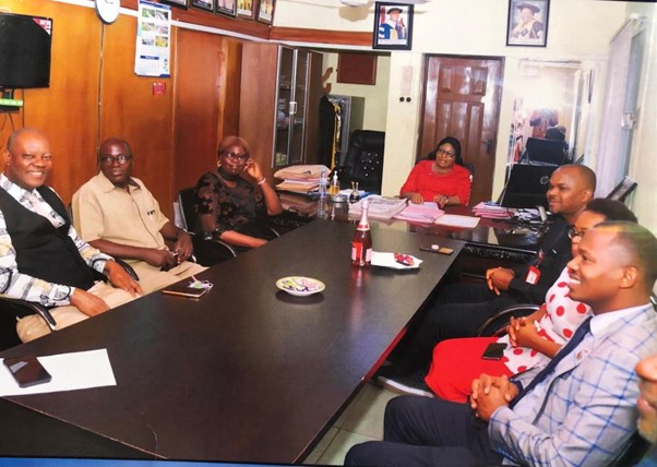 DVC Administration Prof. R. N Okoh, receiving the EFCC team to the workshop in her office