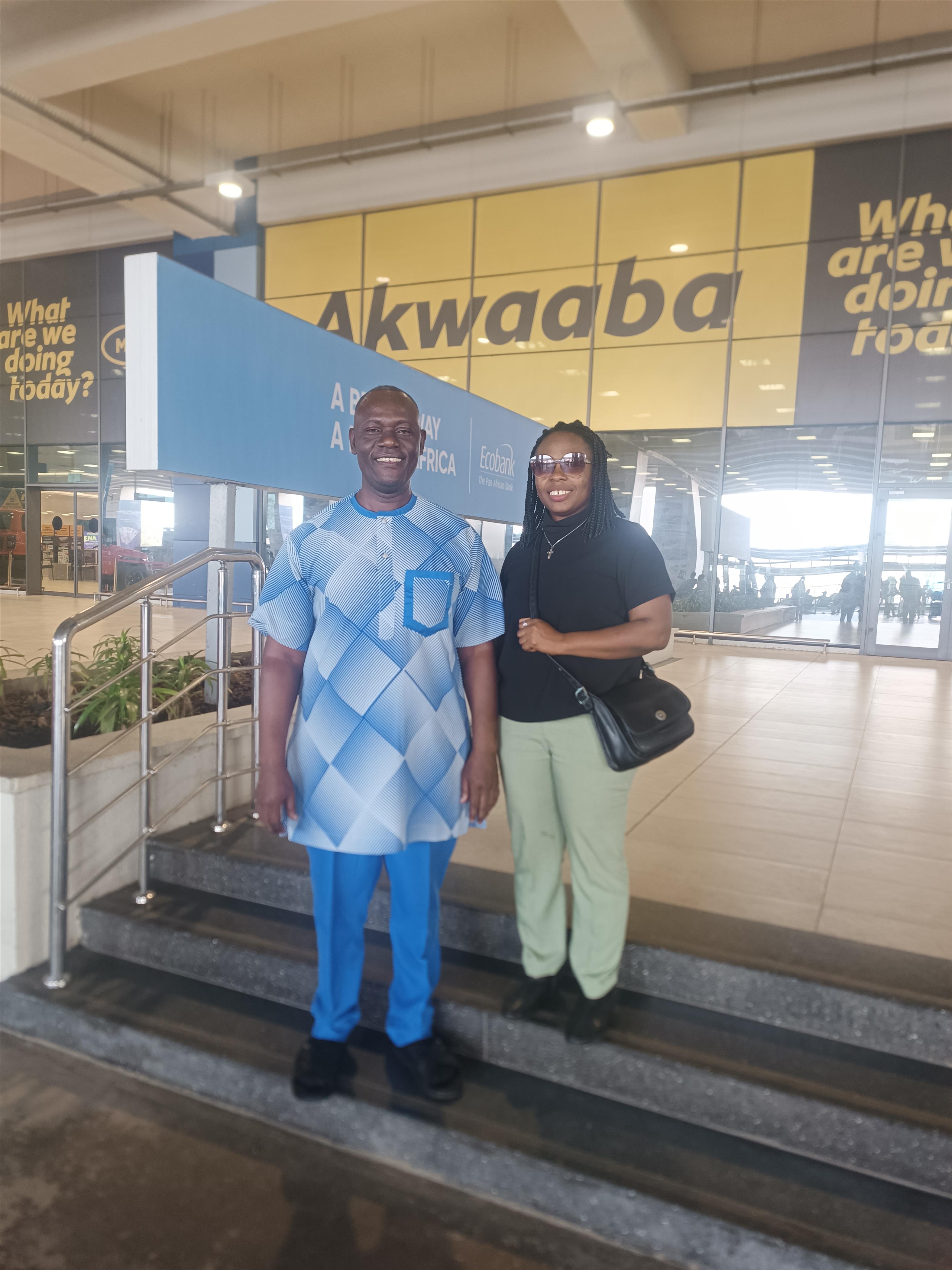 27th November, 2024. Arrival of the Director, Prof Jonathan Tsetimi and Deputy Director of CRIP, Dr. Esther Kadiene to Ghana for the iPART WEEK of the University of Cape Coast.